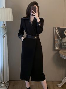 SUYE | Slim Elegant V-neck French Long Dress