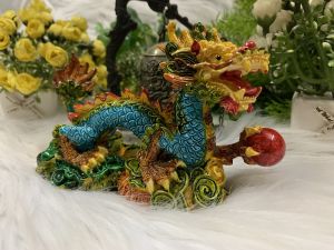 Tượng Rồng Nhã Ngọc đỏ Phong Thủy Tài Lộc  2023(Hình Thật - Video Thật)