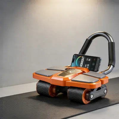 Auto Rebound Digital Display Fitness Wheel Slim Belly and Build Abs