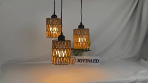 Đèn Thả Trần JOYINLED 3 Bóng Đèn Kiểu Dáng Vintage Làm Từ Dây Thừng Gai Chao Đèn Mây Đan Tay Phong Cách Nhà Nông Thích Hợp Cho Phòng Khách Phòng Ăn