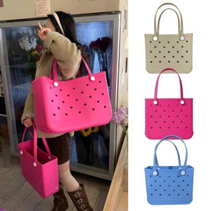 Big Silicone Bag Jibbits Beach Bag EVA Waterproof DIY Tote Bag Durable Handbags For Women