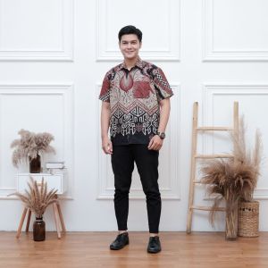 Batik Couple Atasan Wanita dan Pria Model Baju Batik Couple Kekinian