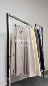 Lalunare - Flowy Skirt Rok Wanita Rempel A Line Maxi Wanita Tebal HighWaist Premium Casual