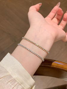 Ultra-Thin Diamond Titanium Steel Bracelet Womens Fashion Jewelry Elegant Simple Style Polished Surface Hand Cord Bracelet