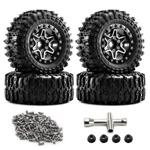 4PCS 1.9" Crawler Tires Beadlock Wheel Rims for 1/10 RC Crawler SCX10 TRX4 TRX6 GEN7/8 MJX HPI Upgrade Parts