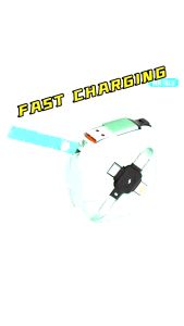 BISEN MK313 3in1 Square Retractable Charging Data Cable With Bracket Mobile Phone Cable Fast Charger