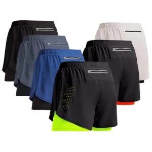 2026 New Mens Fitness Training Shorts Summer 2 In 1 Quick Dry Gym Beach Running Double-deck Shorts Outdoor Sportswear Men Short