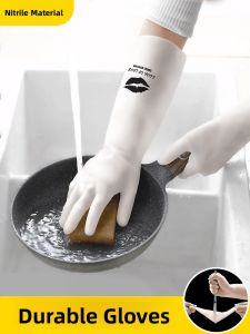 MONLEYTA | Durable Nitrile Gloves Waterproof Fleece Cleaning Gloves For Dishwashing And Laundry Summer Gloves For Women Thickened Gloves