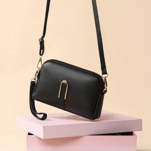 Mini Fashionable Casual Tote Bag New Style Womens Shoulder Bag Soft Surface Zipper Closure Large Capacity for Mobile Phones