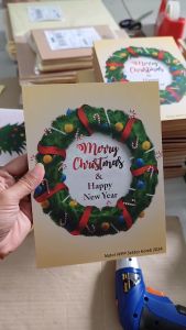 wall decor merry christmas dekorasi natal & tahun baru ukuran 15x20cm kado hadiah natal