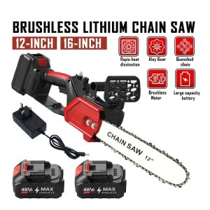 12/16 "electric chain saw Rechargeable lithium chainsaw Fruit tree garden logging saw Handheld chainsaw  2 Battery