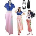 Anime One Piece Nico Robin Cosplay Costume Top and Wrap Skirfor Women One Piece Anime Nico Robin Outfit Dress. 