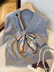 Áo Len Dệt Kim Cổ Chữ V Thời Trang Mùa Xuân Thu Cho Nữ Áo Khoác Ngoài Giảm Tuổi Tác Đa Năng Thường Ngày Bằng Cotton Modal