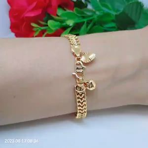 Gelang Tangan Rantai Jurai Perhiasan Aksesoris Lapis Emas Titanium XupingRodium Terlaris Termurah