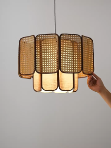 Retro Wabi-Sabi Style Rattan Pendant Light Japanese Dining Light Living Room Chandelier Bedroom Chandelier Ceiling Light