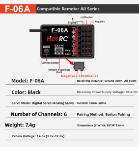 2.4G 6 Channel Gun Style Remote Controller with Voltage Feedback
