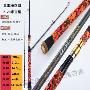 Camouflage Carbon Fiber Fishing Rod Long Casting Violent Black Bass Lure Anchor Rod Big Game Fishing Pole Lake Reservoir Stream