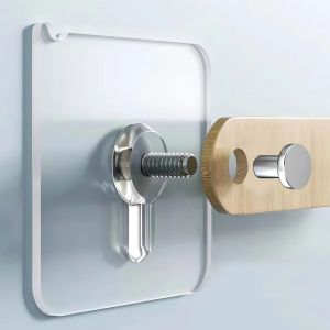 20pcs Photo Frame Hooks Storage Rack / Punch-Free Adhesive Wall Hooks Screw / Transparent Traceless Organizer Hanger