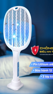 Vợt muỗi tự động kiêm Đèn bắt muỗi 2 trong 1 tự động sạc điện vợt bắt muỗi thông minh. Pin 1200 mAh Bảo Hành 12 tháng
