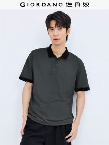 Giordano Short Sleeve Polo Shirt Mens Casual Loose Fit Turn-down Collar Summer New Style Pique Fabric Color Block Design