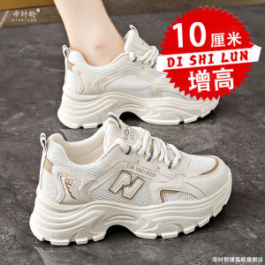 Womens Sporty Casual Shoes with Inner Heightening 10cm 8cm 6cm Thick Bottom Net Breathable Spring Autumn New Style