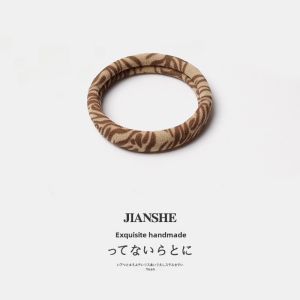 Brown Leopard Print Headband Durable High Elasticity Thickening Hair Band Minimalist Elegant Tie Ponytail Hair String Rubber Band Headdress