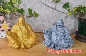 Tượng Di Lặc ngang 13cm x cao 10.5cm kiểu dáng xếp tầng