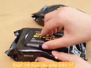Khăn tẩm nước lau giày siêu tốc siêu sạch diệt khuẩn
