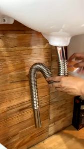 Co S xả lavabo dài 70cm KAG-KXP110 ống thải co P inox mềm thoát nước nhanh chống hôi tốt