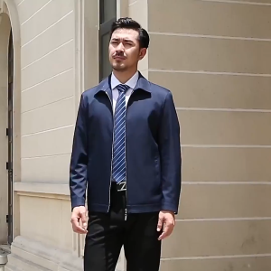 Middle Aged Men Lapel Casual Jacket Solid Color Wrinkle Resistant Outerwear Loose Comfort Daily Dad Coat Multiple Colors