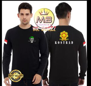 Kaos TNI Ad Kostrad Lengan Panjang Kaos Custom Sablon Premium / Atasan Seragam Kostrad Cakra TNI AD