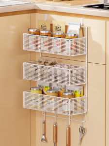 No-drill Door-mounted Multi-tier Kitchen Storage Rack