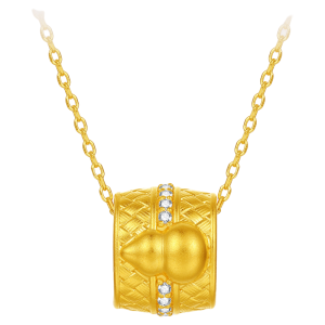 Golden Waist Gourd Shape Charm Necklace