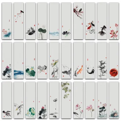 30PCS Chinese Style Ink Painting Creative Bookmark Student Reader Page Tag Library Office Page Tag Student Reward Gift Bookmarks