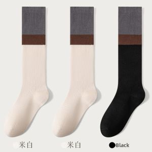 MiiOW | Womens Mid-Calf High-Calf Color Block Leg Socks Autumn Winter Thickened Warm Polyester Viscose Nylon Spandex Blend Socks