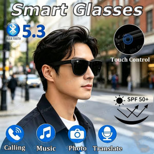 New Smart Glasses 2026 Remote Control Photo Voice Assistant Bluetooth Calling Music Outdoor Riding Anti-Blue Light Smartglasses
