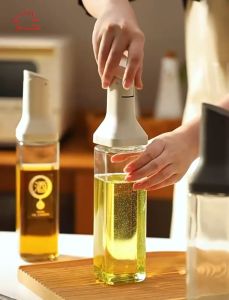 1PC Glass Oil Bottle Oil Dispenser Seasoning Spoon Bottle Condiments Jar Seasoning Container Spice Jar High Quality