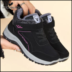 Fuguiniao Mens And Womens Anti Slip Snow Boots Warm Cotton Shoes Waterproof Walking Boots Hiking Winter COD
