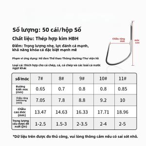 Móc Câu Cá Răng Sói Black Pit Cải Tiến Không Móc Nhỏ Fongxian Móc Câu Cá Cạnh Tranh Móc Câu Cá Nhỏ Dọc Móc Câu Cá Lưỡi Liềm