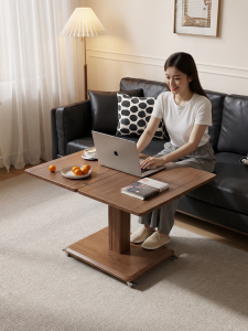 DONGMU | Real Wood Folding Adjustable Sofa Side Table
