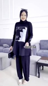 Tunik Wanita Lengan Panjang Ansa Tunic Bahan Kaos Katun Combed Baju Atasan Wanita Simple Terbaru 2024 Oversize Kekinian