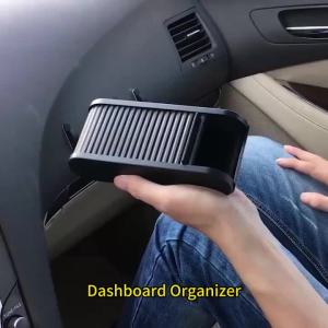 Car Dashboard Organizer Car Center Console Storage Box with Sliding Lid Dashboard Organizer for Glasses Coins Cards and Keys