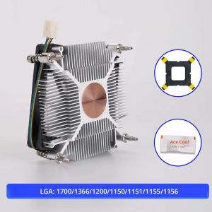 พัดลมระบายความร้อนซีพียูขนาดเล็ก 80 มม. แบบทาวเวอร์บางเฉียบ สำหรับ Intel LGA 1155 1156 1150 1151 1366 1700 1200 พัดลมระบายความร้อนเงียบ