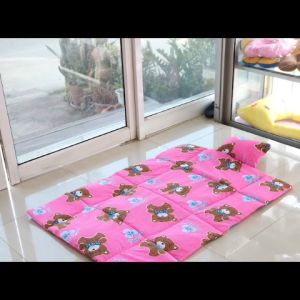 ที่นอนเด็ก พร้อมหมอน มีสายสะพาย ที่เเปะ ที่นอนเด็กเล็ก พกพาง่าย มีโรงงานผลิต