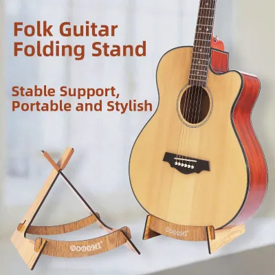 WellBurn Solid Wood Guitar Stand Floor Mounted Base Violin Bass Ukulele Holder Detachable L-Shaped Portable Music Accessories