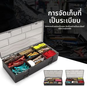 1And2 กล่องเก็บของสองด้านพลาสติก ABSความจุขนาดใหญ่แบบพับได้สําหรับเดสก์ท็อปโฮมออฟฟิศ - ประหยัดพื้นที่ขายร้อน