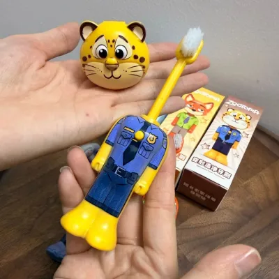 Bandai | /New Scalable toothbrush cute Nick Judy anime character transformable soft bristled toothbrush fine bristled childrens gift.