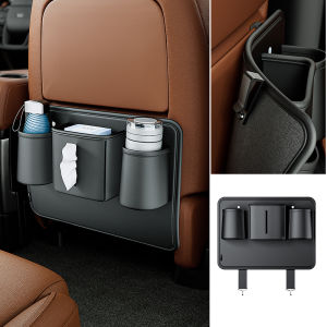 Seametal ghế xe hơi trở lại chống đá Pad da túi đựng đồ treo ở ghế sau ô tô với ngăn để cốc mô lưu trữ giá treo