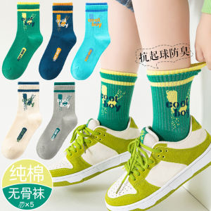 ถุงเท้ากีฬาข้อสั้นสำหรับเด็กชาย ถุงเท้าผ้าฝ้ายผสมสแปนเด็กซ์ ระบายอากาศได้ดี ถุงเท้าแฟชั่นสำหรับนักเรียนและเยาวชน ถุงเท้าผ้าฝ้ายสำหรับฤดูใบไม้ผลิและฤดูใบไม้ร่วง