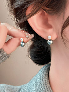Pure Silver Needle Pearl Earrings Womens Fashion Elegant Personality Hoops Fresh out Winter 2024 Onekiss Korean Style Jewelry